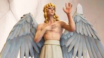 Welcome to Solium Infernum, the “Dark Souls of strategy games": An angelic archfiend with blonde hair and wings from strategy game Solium Infernum
