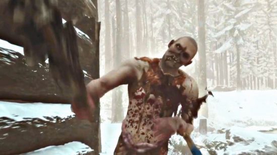 Sons of the Forest Hints and Tips: Cannibal waves his stick near the base.