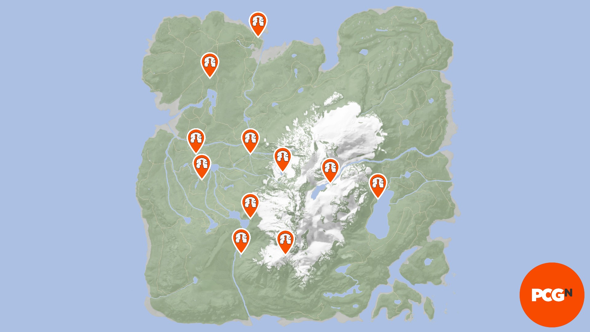 Sons of the Forest Map: La texture de la carte du tracker GPS en fin de nuit