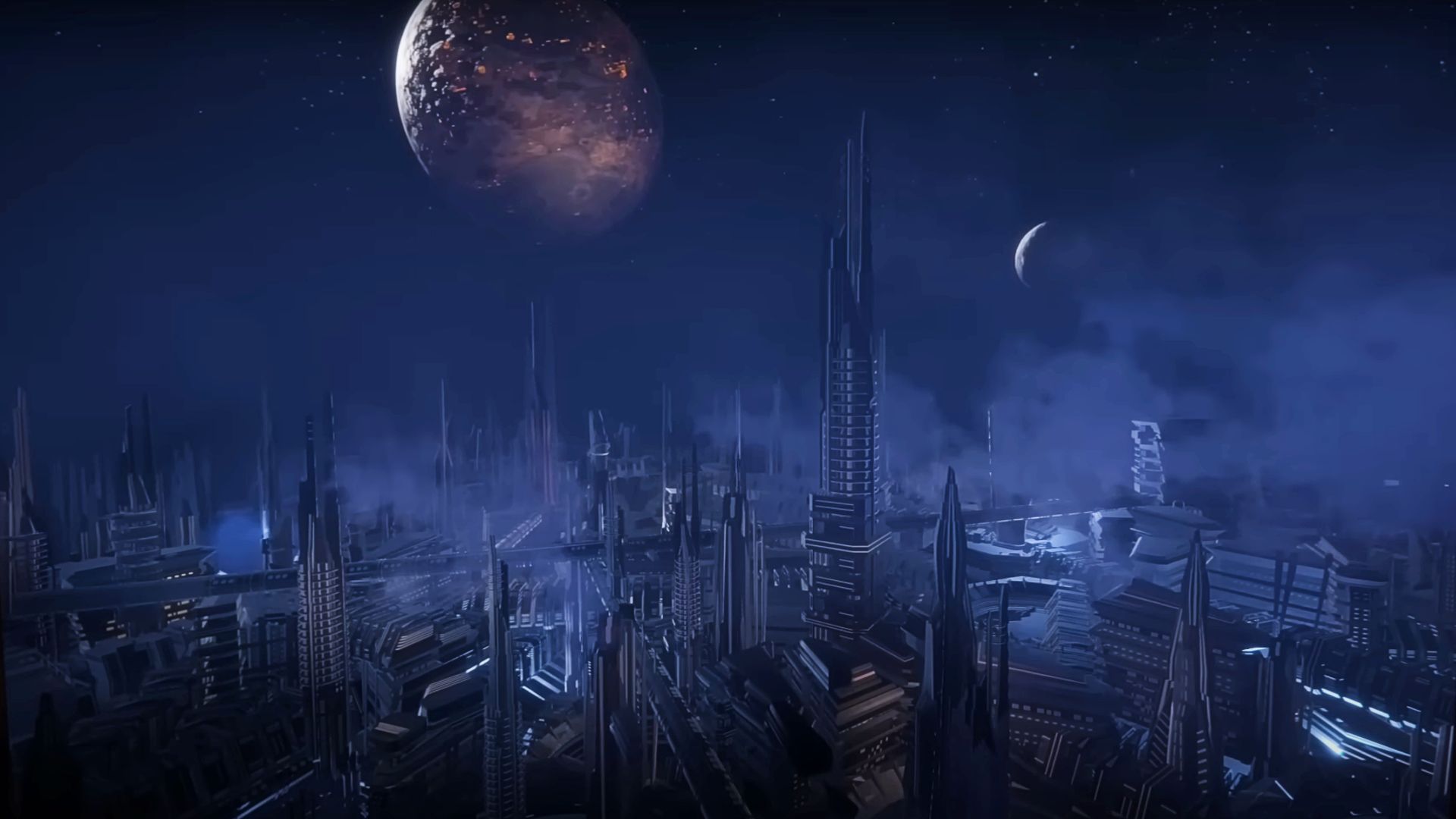 Sons of the Forest ending: The futuristic metropolis depicted in a vision within the cube artefact.
