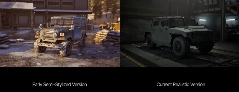 The Day Before looked better in 2019, and now I hate it: A comparison image showing two vehicles from different builds of survival game The Day Before