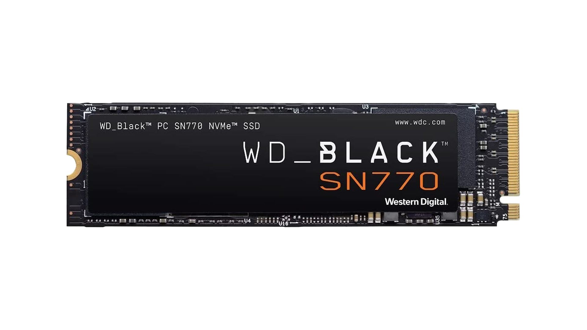 WD Black 500 GB SSD auf weißem Hintergrund