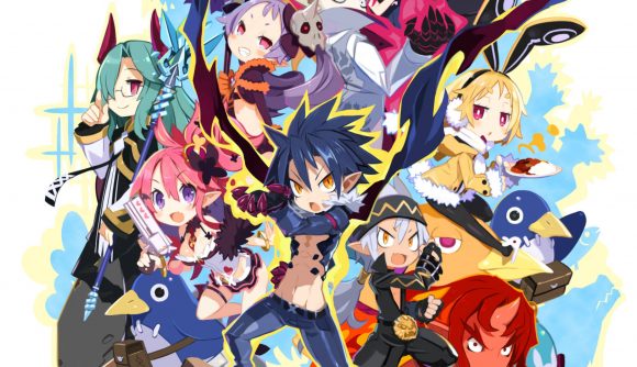 Best turn based RPGs - the cast members of Disgaea 5, including Prinnies and demons.