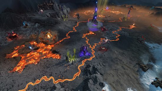 SpellForce: Conquest of Eo - lava flows through cracks on the ground