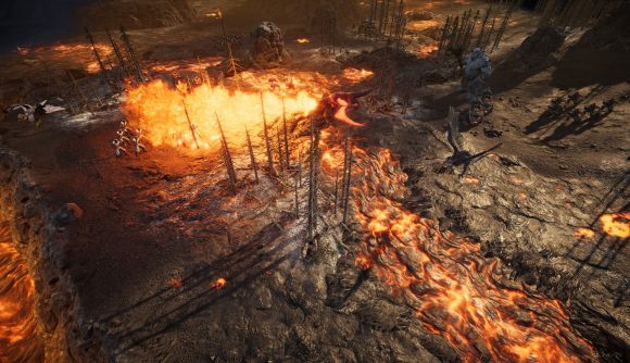 SpellForce: Conquest of Eo burning landscape