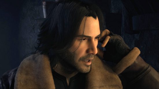 Resident Evil 4 Remake mods - Leon's face is now replaced with a stunning recreation of Keanu Reeves.