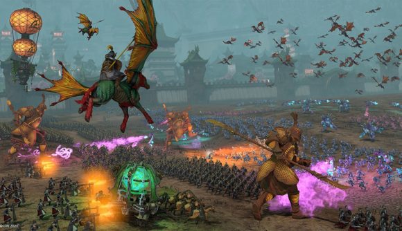 Total War Warhammer 3 - characters charge into battle