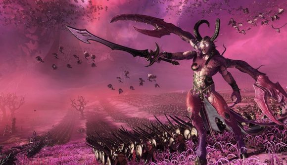 Total War Warhammer 3 - a pink battlefield