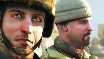 Battlefield’s best ever campaigns are being delisted by EA: Two soldiers from EA FPS game Battlefield Bad Company stare worriedly