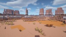 Best Minecraft seeds 2023: A large badlands expanse with a series of