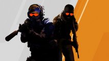 Counter-Strike 2 release date: two stylised soldiers in front of a yellow and white background