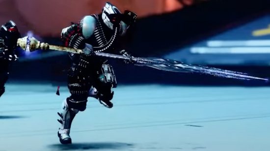 How to get the Destiny 2 Winterbite exotic - all Strider quest steps: A Guardian holds the Winterbite exotic Stasis glaive.