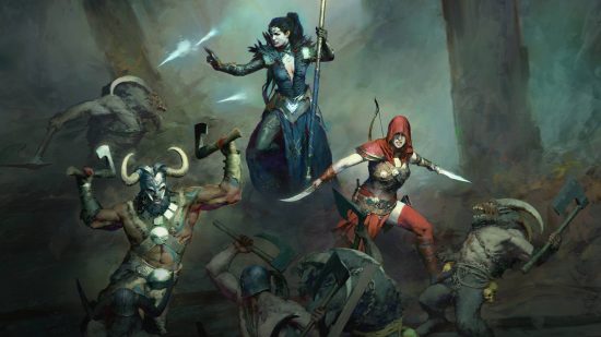 Diablo 4 error codes - a squad of adventurers trying to smite some zombies.