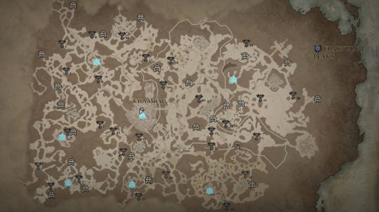Diablo 4 Map, Altars of Lilith, Stronghold and World Boss Locations