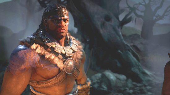 Diablo 4 Secrets of the Spring: A Muscular Man Wearing Tribal Necklance