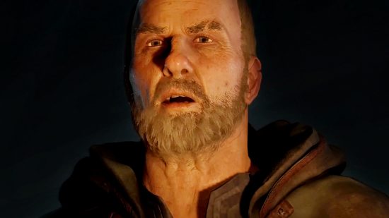 Diablo 4 skill intensity explained - Lorath, a lightly tanned man with a simple beard, looks on in awe