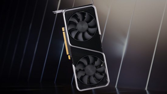 Nvidia RTX 3060 graphics card with mirrored backdrop