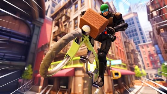 Overwatch 2 patch notes - Soldier 76 riding a bicycle dressed as Mumen Rider from One Punch Man