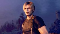 Resident Evil 4 voice cast: Leon on a boat holding his stomach as he starts to feel unwell