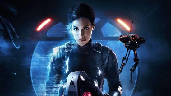 Best Star Wars games: an imperial pilot stands holding her helmet.