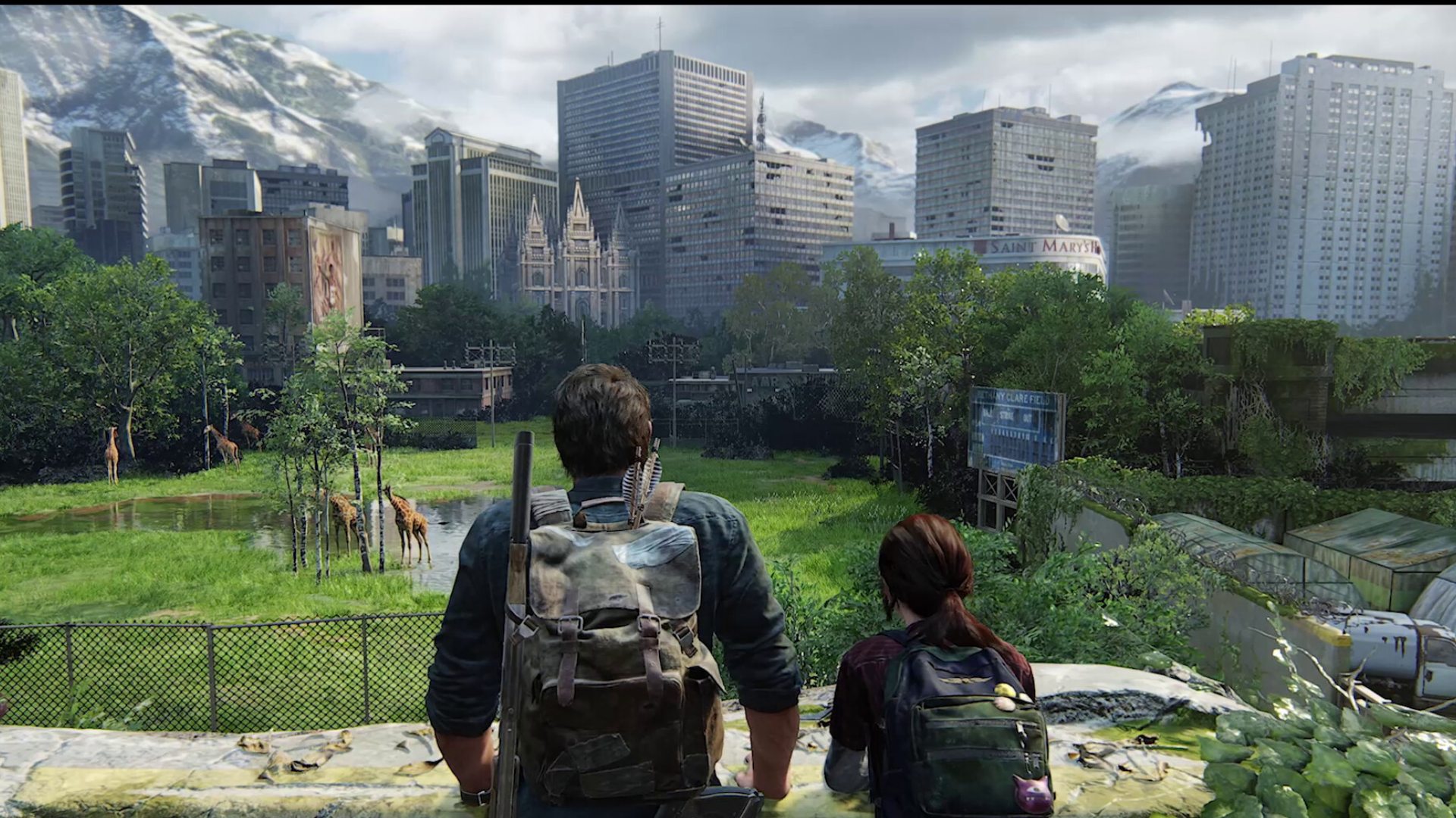 The best last of us settings: Joel and Ellie looking off into distance