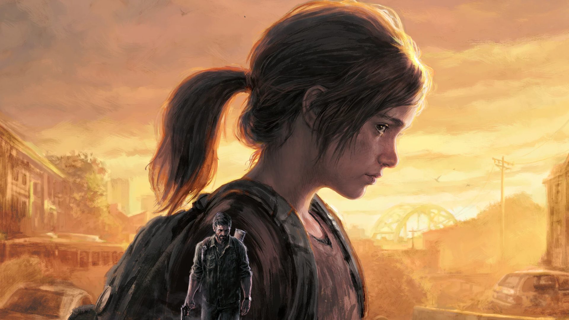 The best Last of Us settings: Artwork for Part 1 with Joel and Ellie