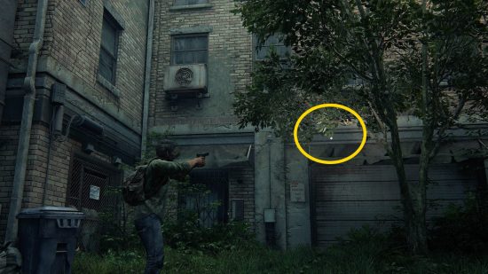 The Last of Us Firefly Pendants locations: an overgrown corner of an abandoned city.