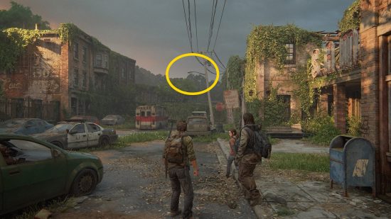 The Last of Us Firefly Pendants locations: an overgrown street.