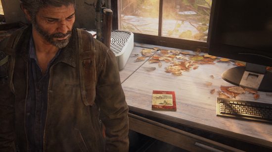 The Last of Us training manuals: a man stands next to a countertop.