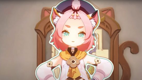 Genshin Impact official TCG tournament lets you roll dice and win cash: anime girl with pink hair and cat ears