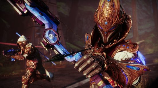 Best Warlock builds for PvP and PvE: an armoured solider wields a bow.