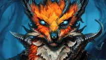 Against the Storm update - Sentinels of the Forest - an orange-furred fox with glimmering ice-blue eyes and darker blue tips on its ears