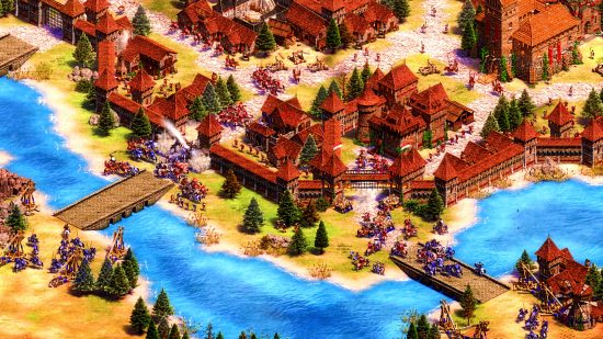 Age of Empires 2 De Update - مدينة مبنية على نهر في لعبة RTS