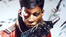 Wolfenstein, Prey, Rage, Dishonored, Fallout, Skyrim, are on massive discount courtesy of a bumper Bethesda sale, as we await the Starfield release date.: A warrior with a robot eye from Arkane and Bethesda game Dishonored Death of the Outsider