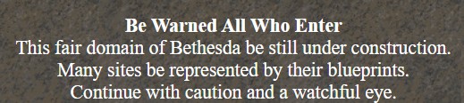 You can still look around the Bethesda website from 1995: A message from the 1995 version of the website for Starfield dev Bethesda