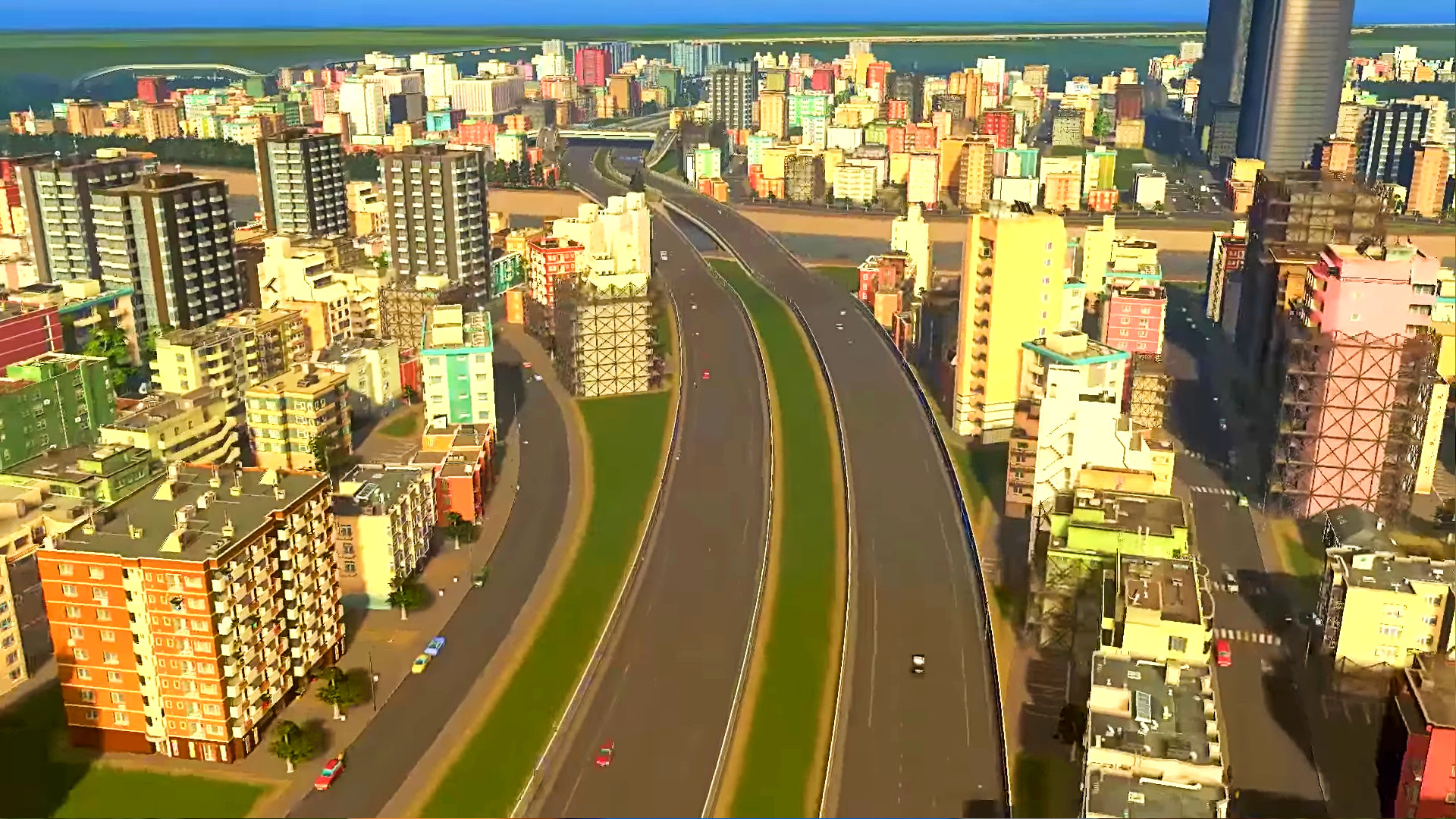 Cities Skylines - a bustling cityscape in the Paradox Interactive city-building game