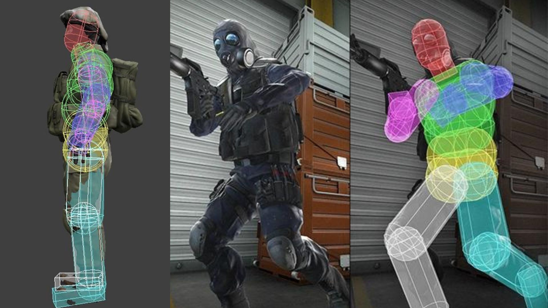 Counter-Strike 2 lebih baik dengan follow recoil - inilah alasannya: Serangkaian model prajurit wireframe dari game Valve FPS CSGO