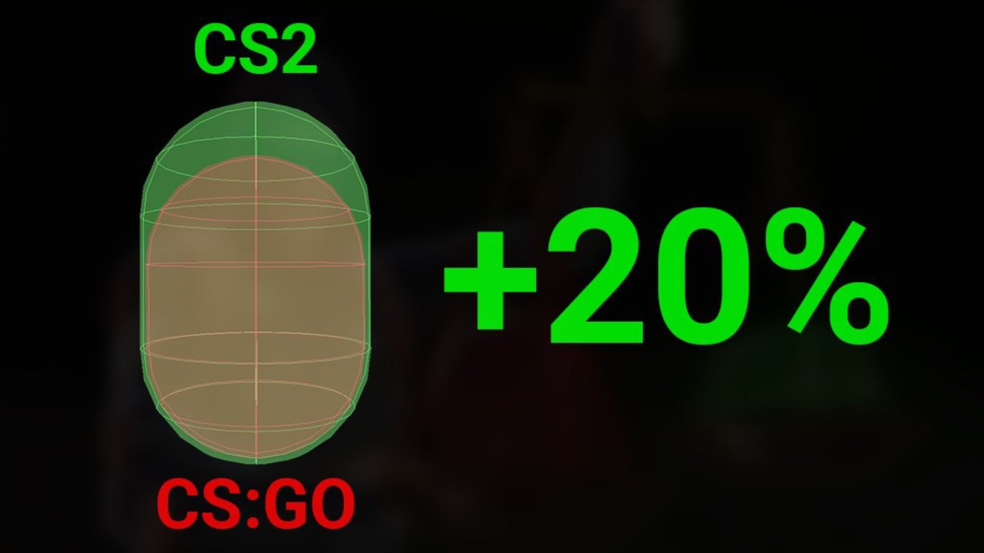 Counter-Strike 2 looks noob friendly - and that’s great news: An image comparing the hitbox in Valve FPS games CSGO and CS2