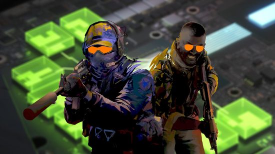 Counter Strike 2 Nvidia Reflex: character art with GPU backdrop