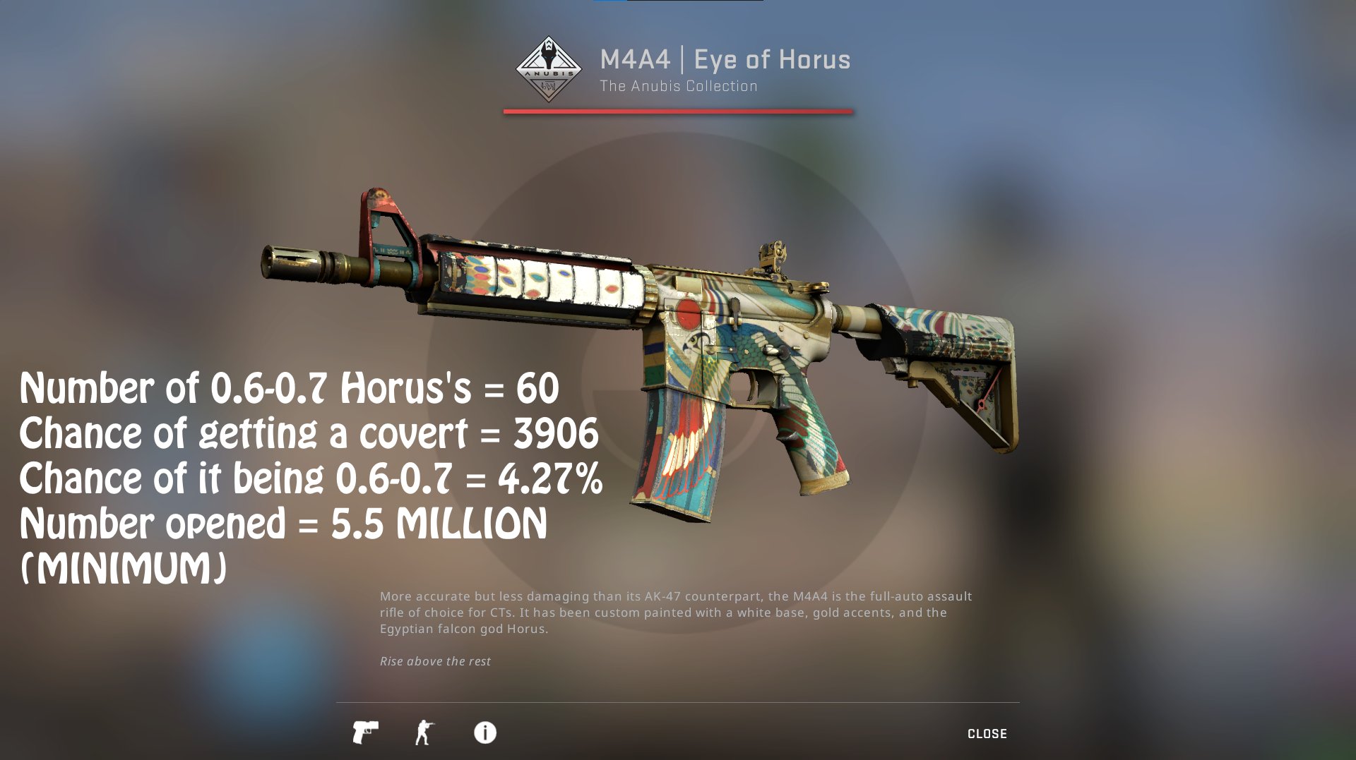 New CSGO skins from Valve have likely made $11 million in one day: An image calculating the spread of CSGO skins based on Valve's Anubis design