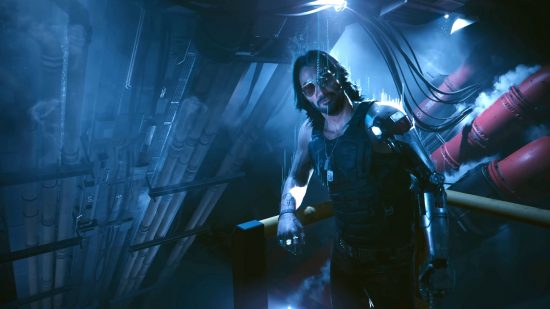 Keanu Reeves as Johnny Silverhand in sandbox RPG Cyberpunk 2077