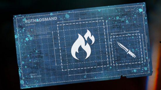 Dead Island 2 blueprints: An in-game image of the rare melee cremator mod, featuring a picture of a flames.