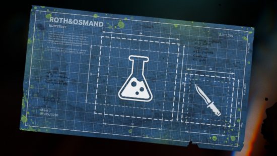 Dead Island 2 blueprints: An in-game image of the uncommon melee liquidator mod, featuring a picture of a beaker filled with acid.