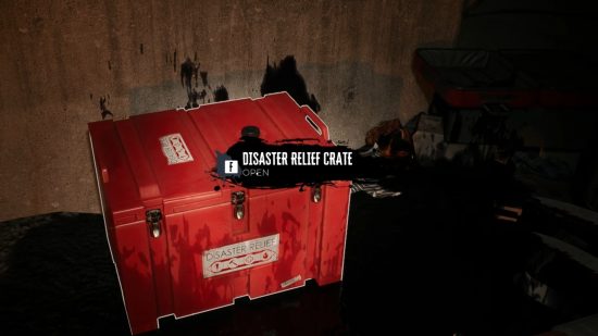 A bright red Disaster Relief Crate, which holds good items, which we recommend opening in our Dead Island 2 tips.