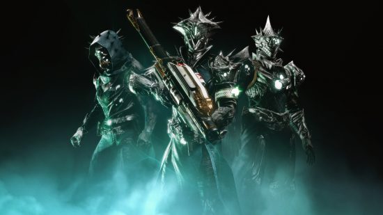 Destiny 2 PC player count nears records despite Lightfall criticism: Three Guardians showcase armour from Bungie's 30th Anniversary pack.