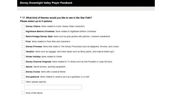 Disney Dreamlight Valley survey - 