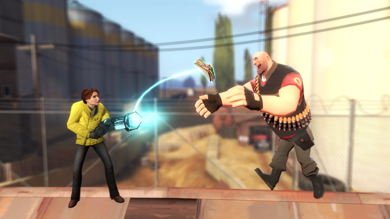 Garry’s Mod considering bans for “Nazis”: The Team Fortress 2 Heavy and Mossman from Half-Life in FPS game Garry's Mod