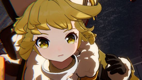 Hook, one of the Honkai Star Rail characters available to pull from Warp banners with the help of Undying Starlight, depicted with wild golden hair and a woolly hat and coat.