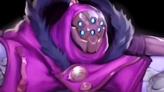 League of Legends Mythic items changes - Jax, a champion with a face mask covered in blue lights and a purple cloak