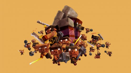 How long is Minecraft Legends: a horde of angular pig-like creatures.